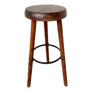 Tabouret haut en chêne - tripode