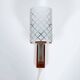Vintage 1960s wall light, milk glass and bohemian teak.