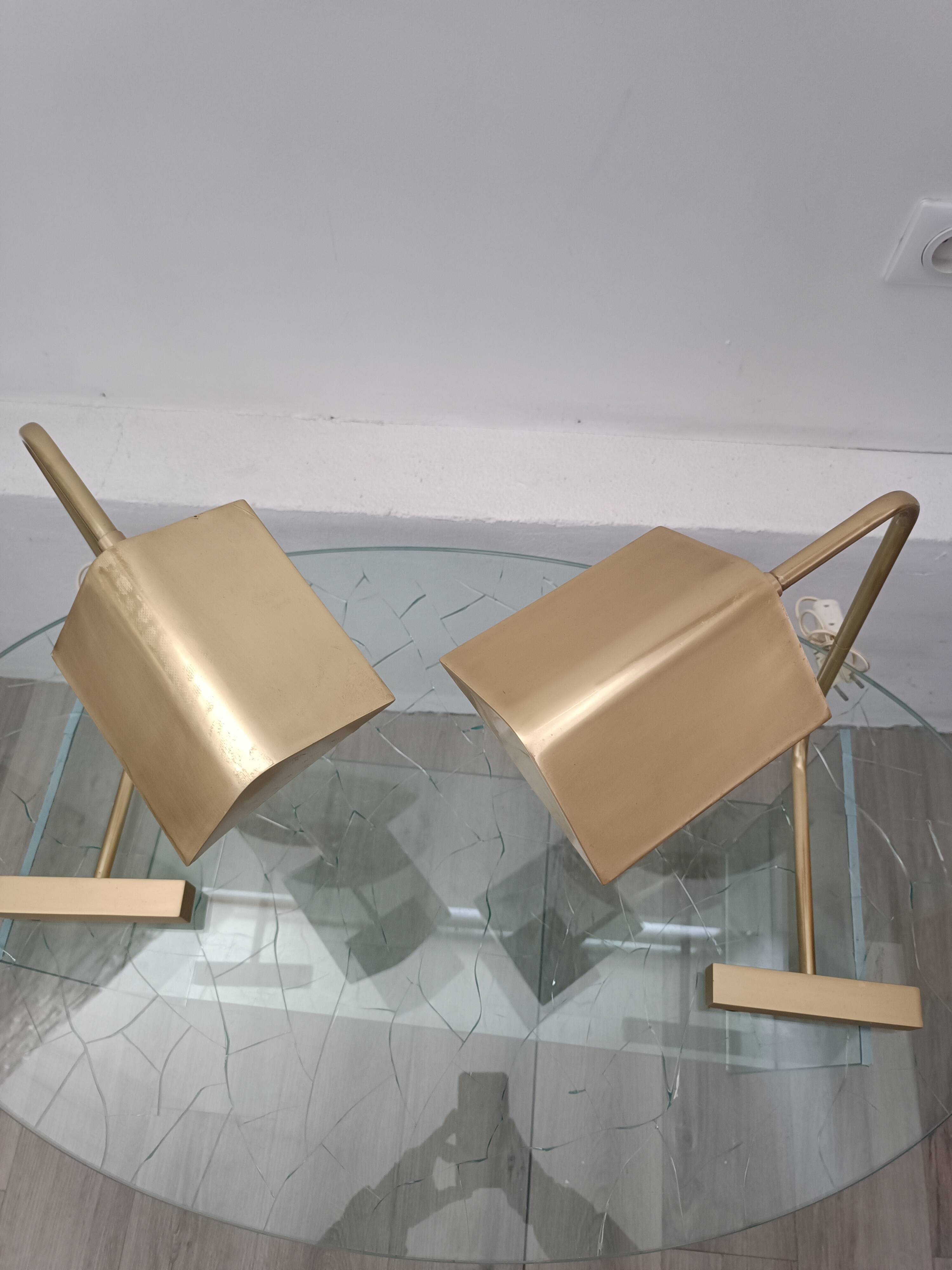 Articulated brass lamps France 1960s