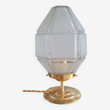Table lamp in pressed glass