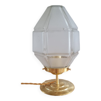 Table lamp in pressed glass