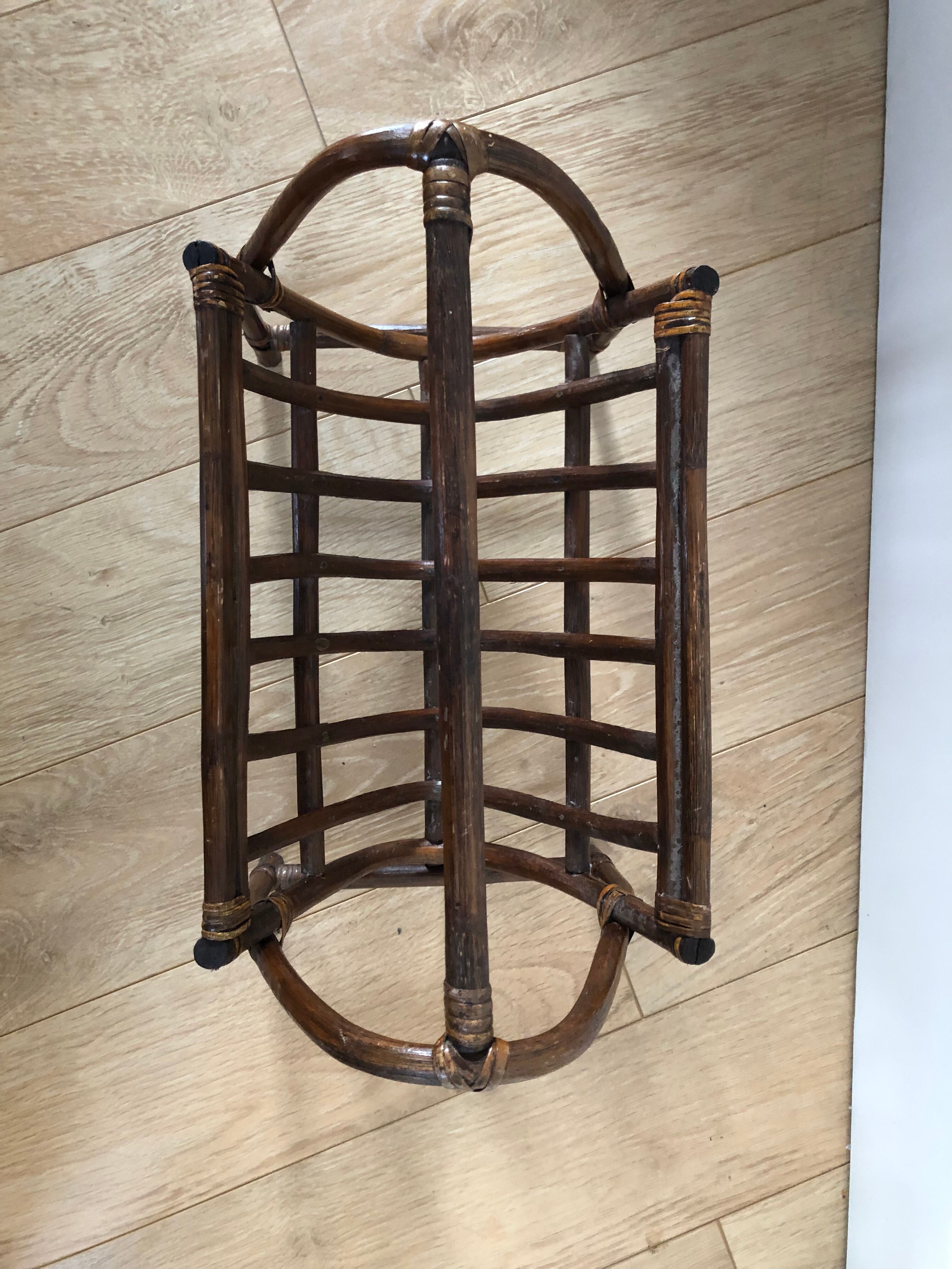 Vintage rattan magazine holder