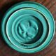 Art Deco trivet in green glazed earthenware - Saint Clément