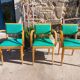 3 vintage design bridge armchairs, rounded armrests