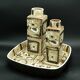 Set of 2 vases and 1 tray signed nils thorsson