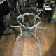 Vintage Round Dining Table in Brushed Aluminum & Beveled Glass, 1970s