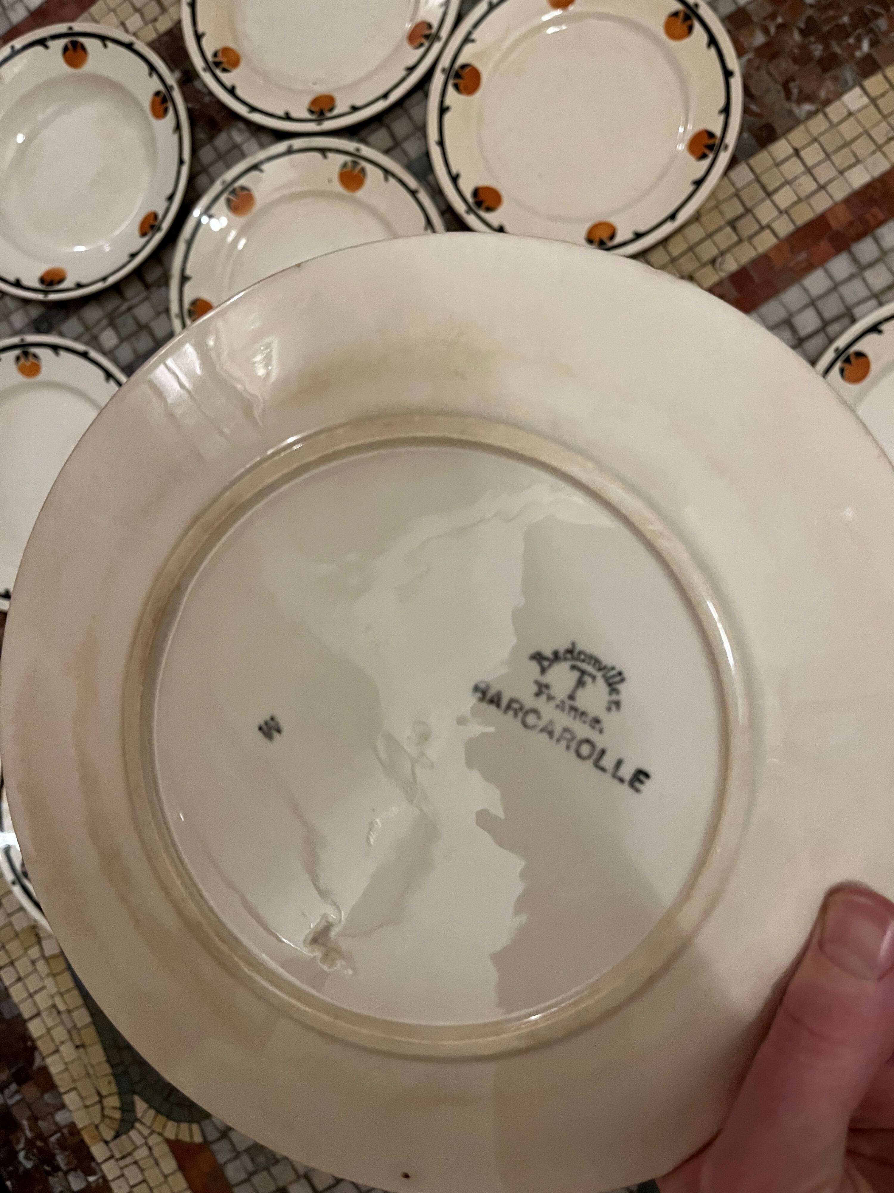 Set of Badonvillers art deco plates