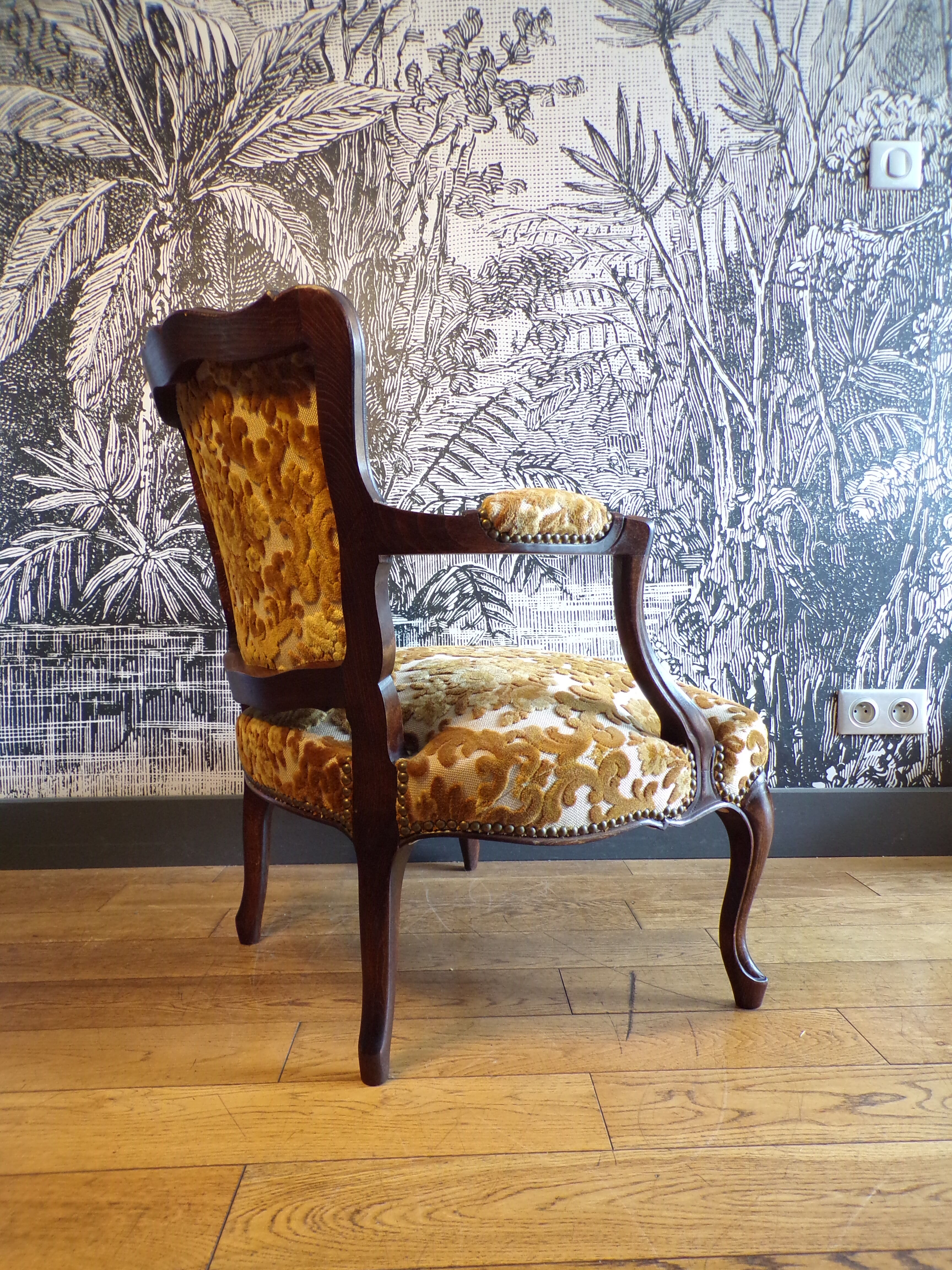 Louis XV style low armchair