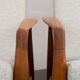 Pair of Kai Kristiansen Paperknife lounge chairs in teak and natural wool