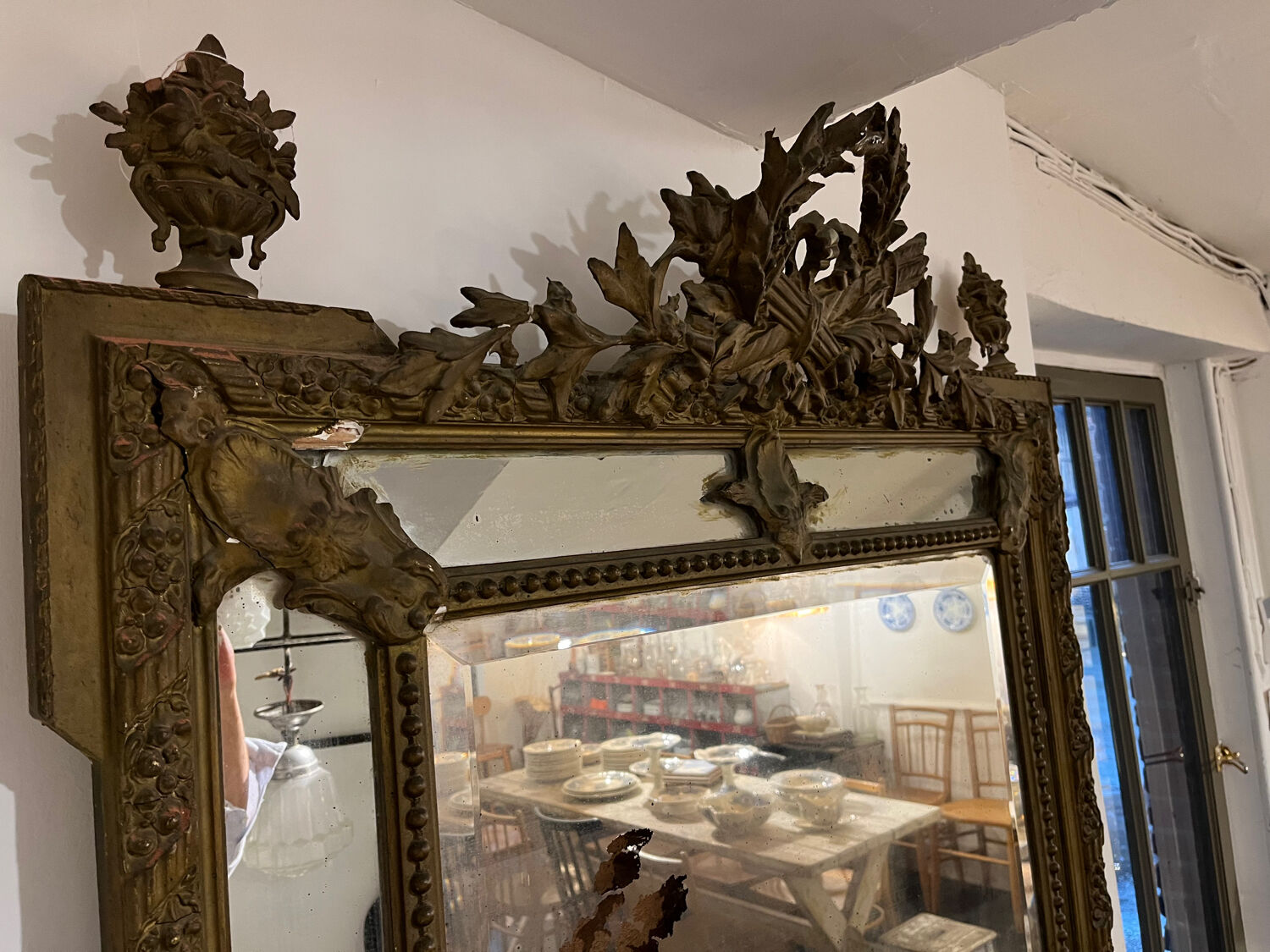 Large beaded mirror 19th