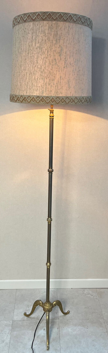 Lampadaire tripode art déco métal réglable