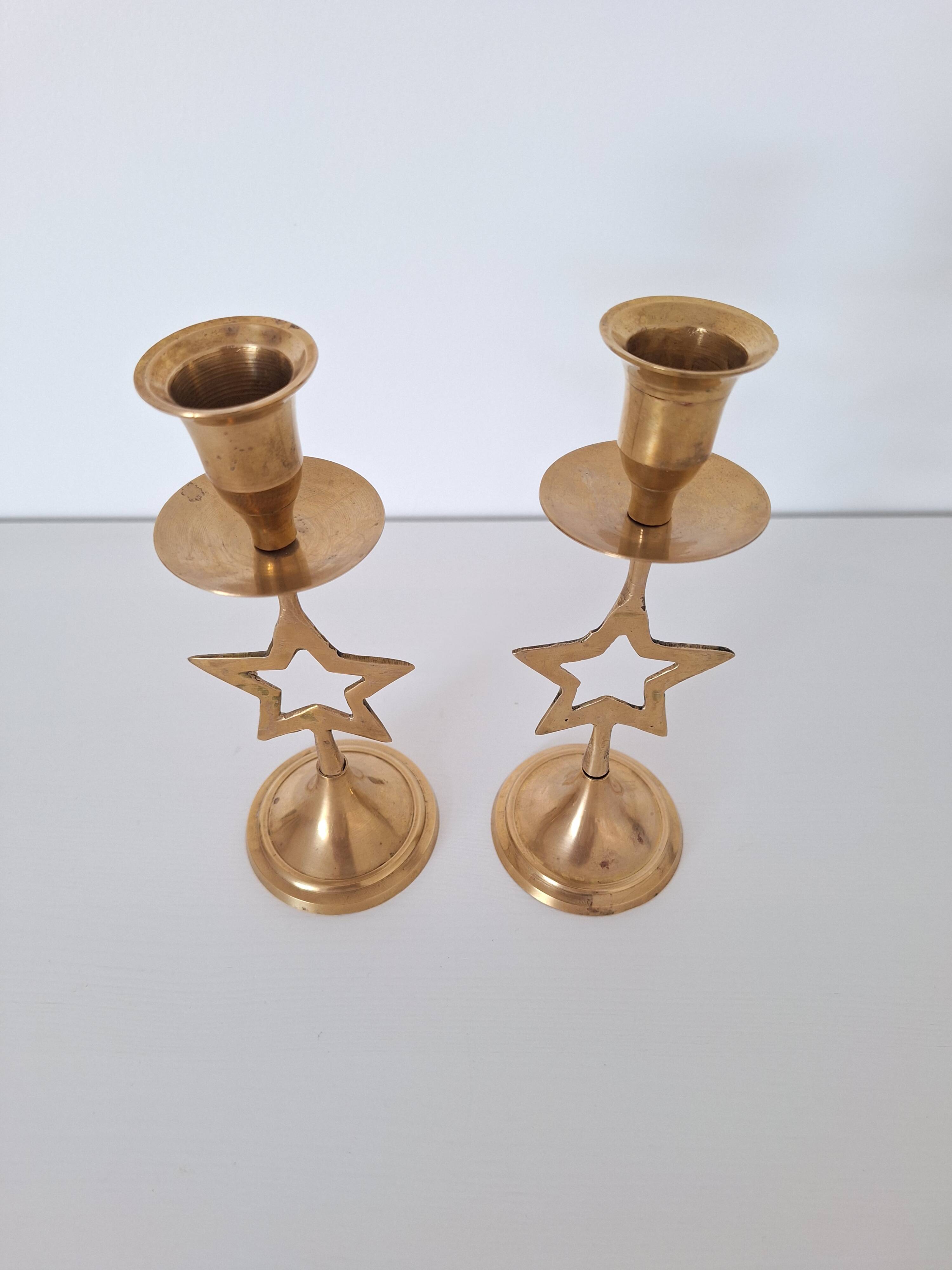 Brass star candlestick