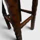 Lot de 2 tabourets brutalistes en bois massif taillé main