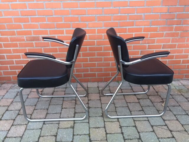 Pair of tubular chairs fana gispen 60s