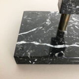 hollywood regency marble table light with opal shade, Italy 1950