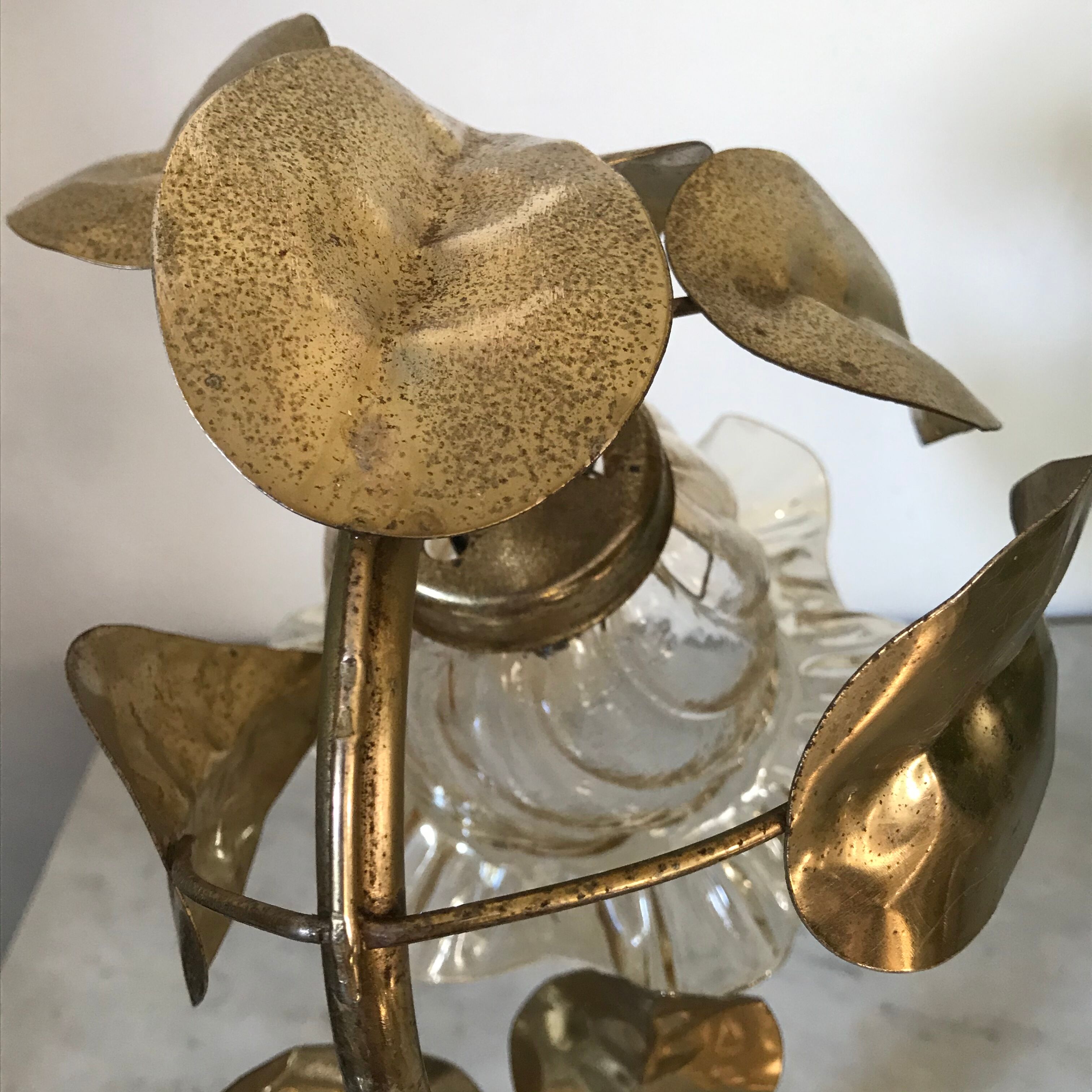 Lamp golden leaves 70s