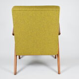 Fauteuil des années 60 Compas, restauré, moutard jaune