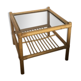 Table basse bambou et verre