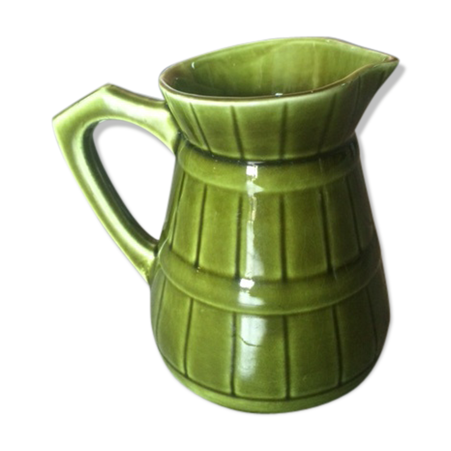 Ceramic green pitcher