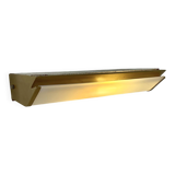 Vintage XL wall light, matte gold metal and perspex, France, 1960.