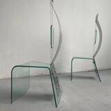 Chaise sculpturale Zero de Marco Baldanello, verre et acier, Italie, années 1990