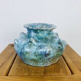 Vintage blue free-form ceramic vase