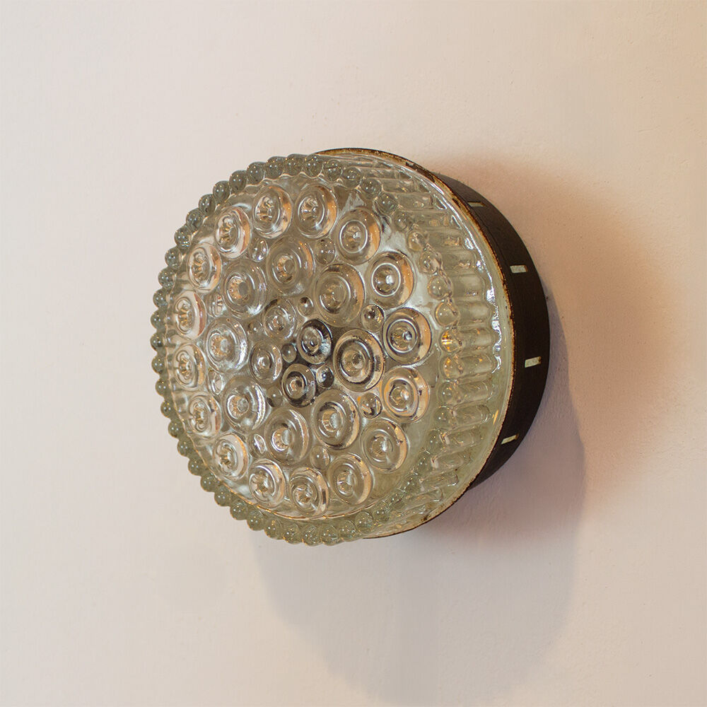 Vintage round glass wall lamp
