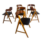 Ensemble de 6 chaises par Henry Kjærnulf, années 1960