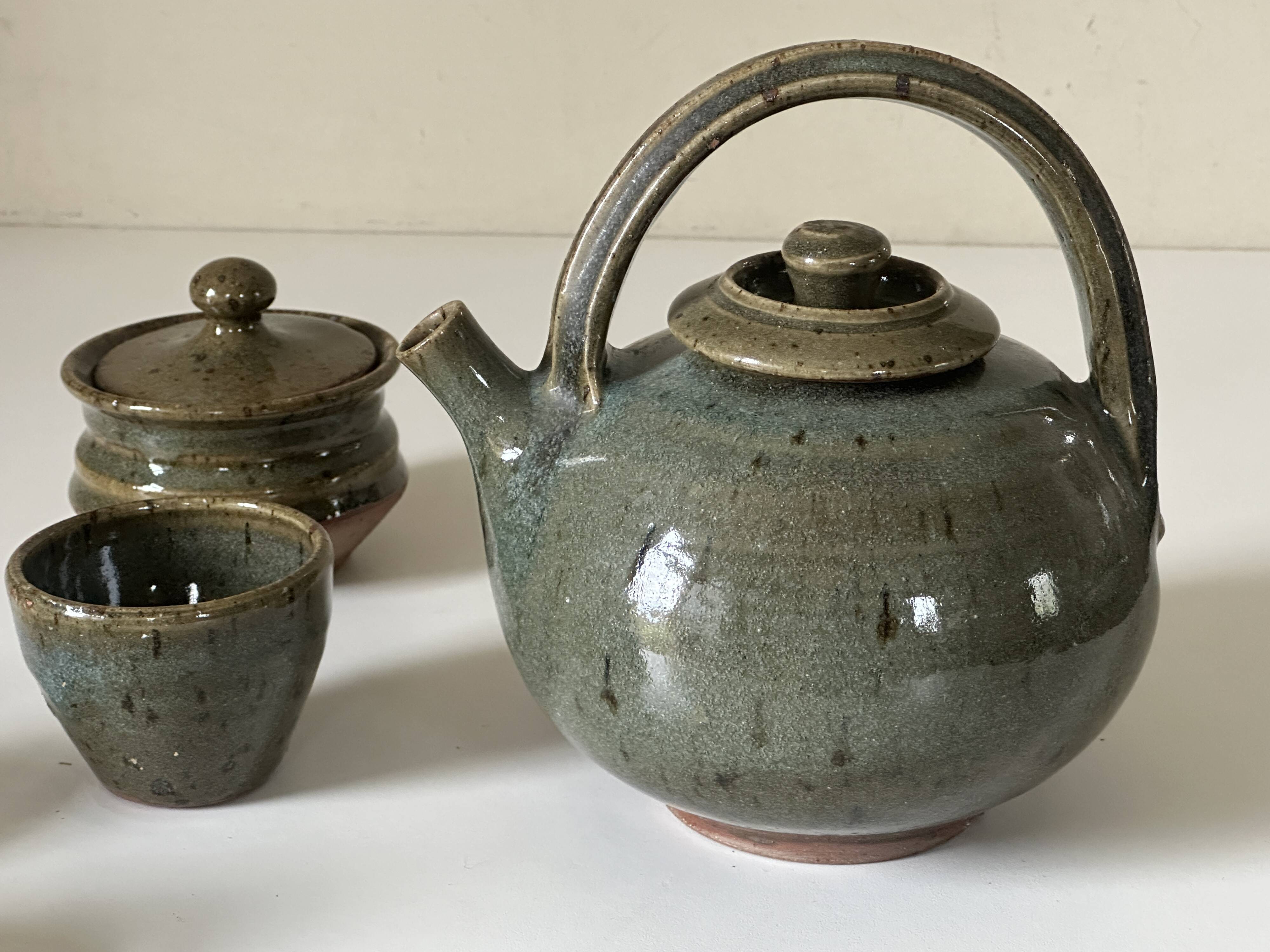 Vintage Gustave Tiffoche ceramic tea set from the 60s