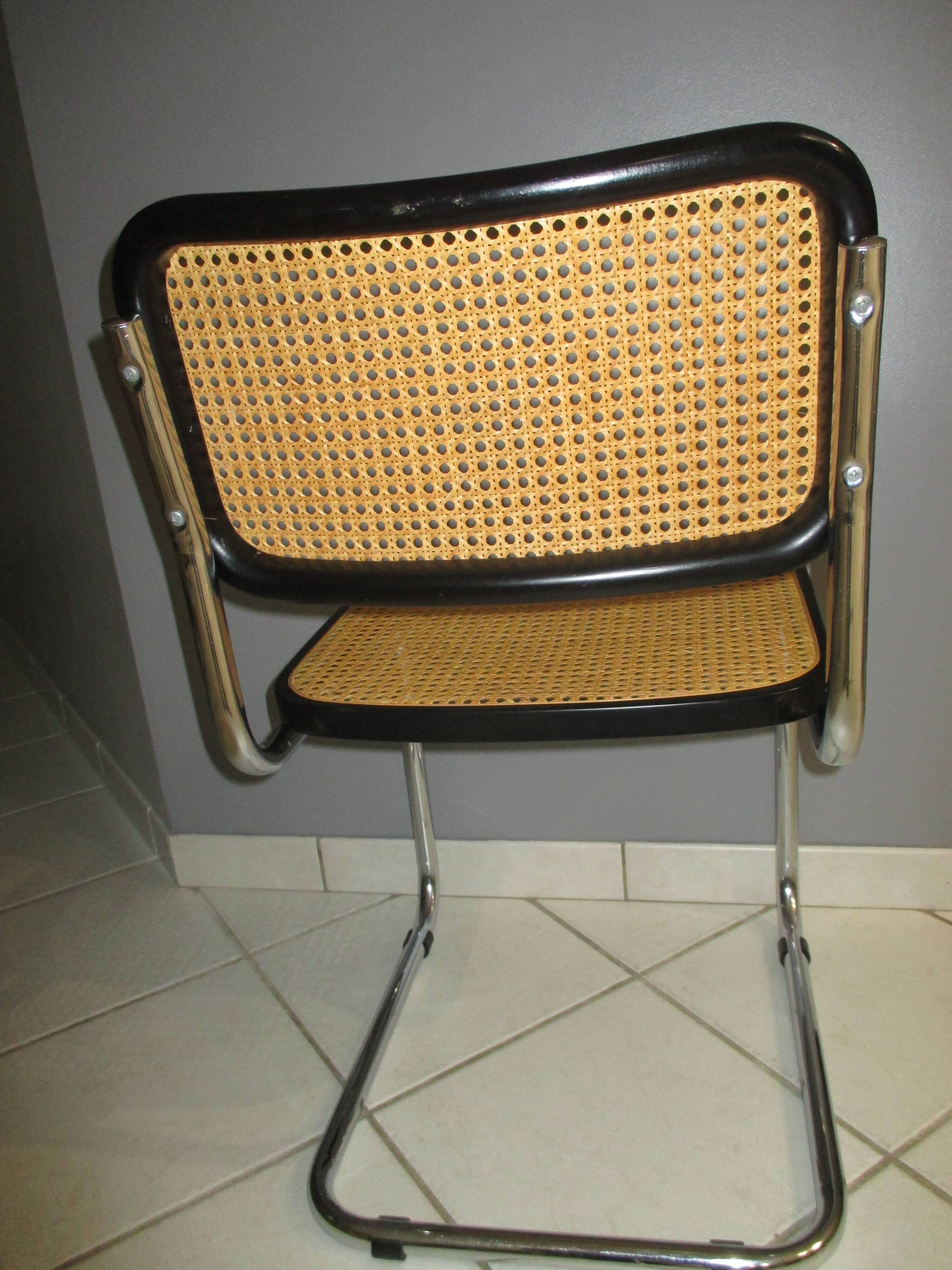 Suite 4 chaises cesca b32 Marcel Breuer 1970/1980