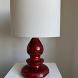 Vintage Modernist Handmade Red Fat Lava Ceramic German Pendant Lamp