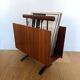 Vintage walnut and black OPAL magazine/vinyl rack