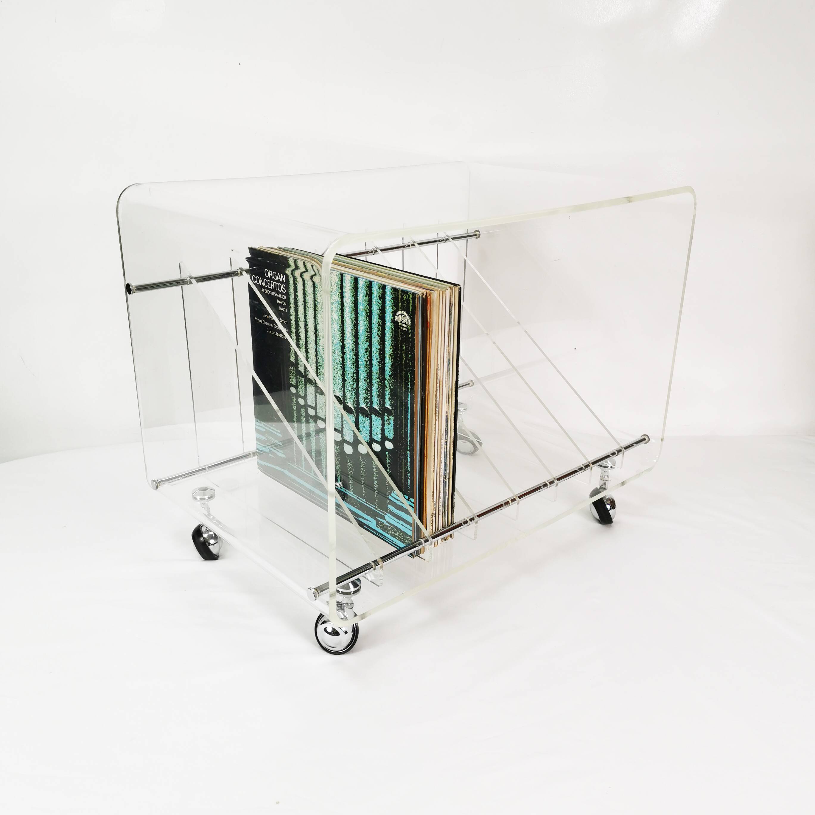 Space-age vinyl record cabinet, Roche Bobois, designed by M. Dumas, France