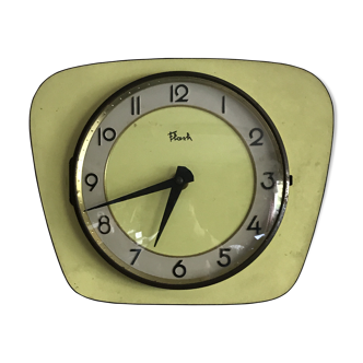 Yellow vintage formica flash clock