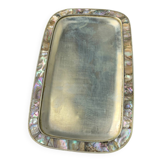 Abalone shell & alpaca tray, Mexico, 1970s