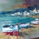 Huile signée Josep Teixido "Plage de Cadaqués"