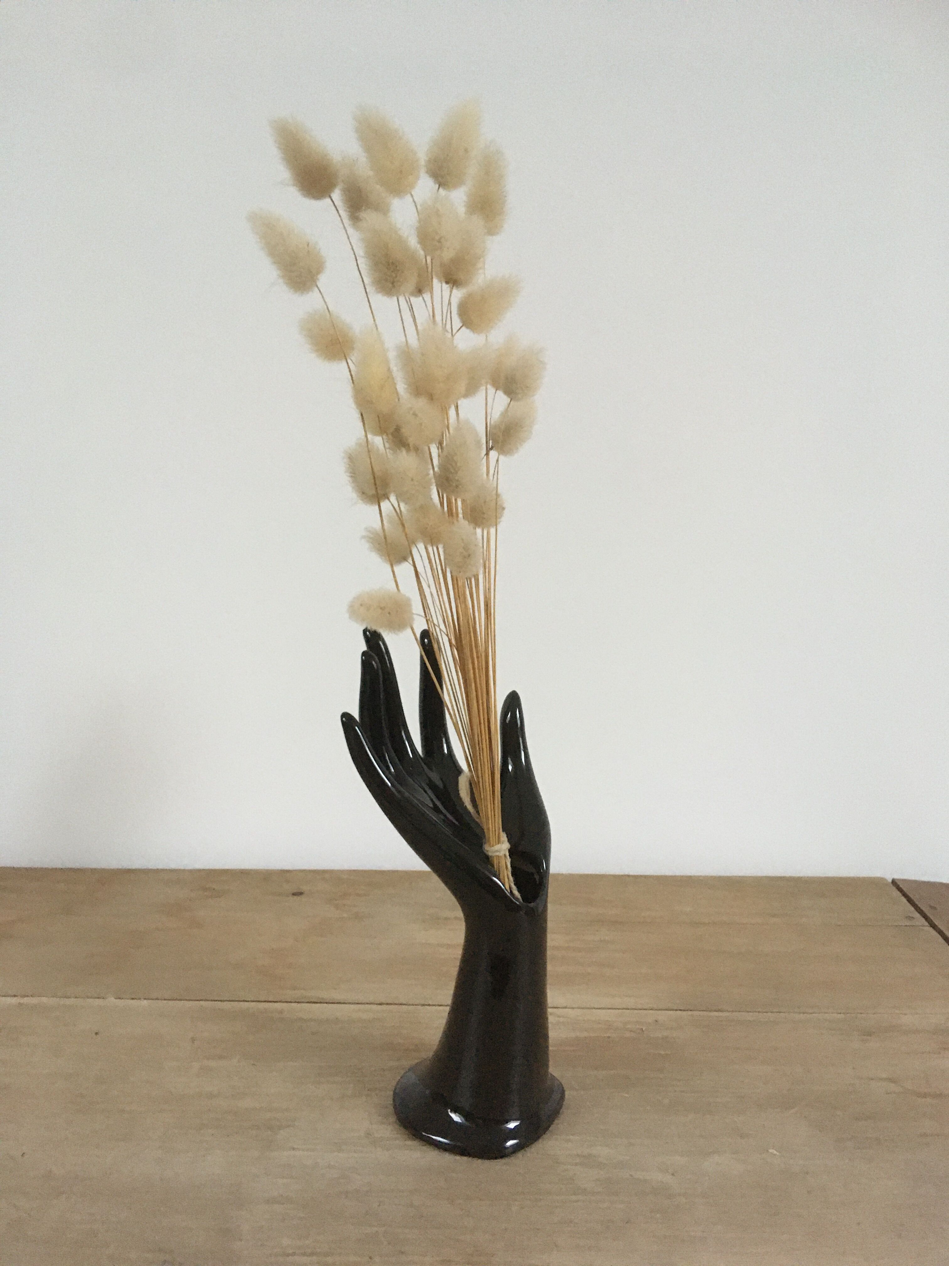Vase soliflore hand black ring