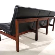 France & Son Set of 3 Modular Leather Armchairs by O. Gjerløv-Knudsen/T. Li