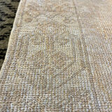 Handmade vintage pastel area rug