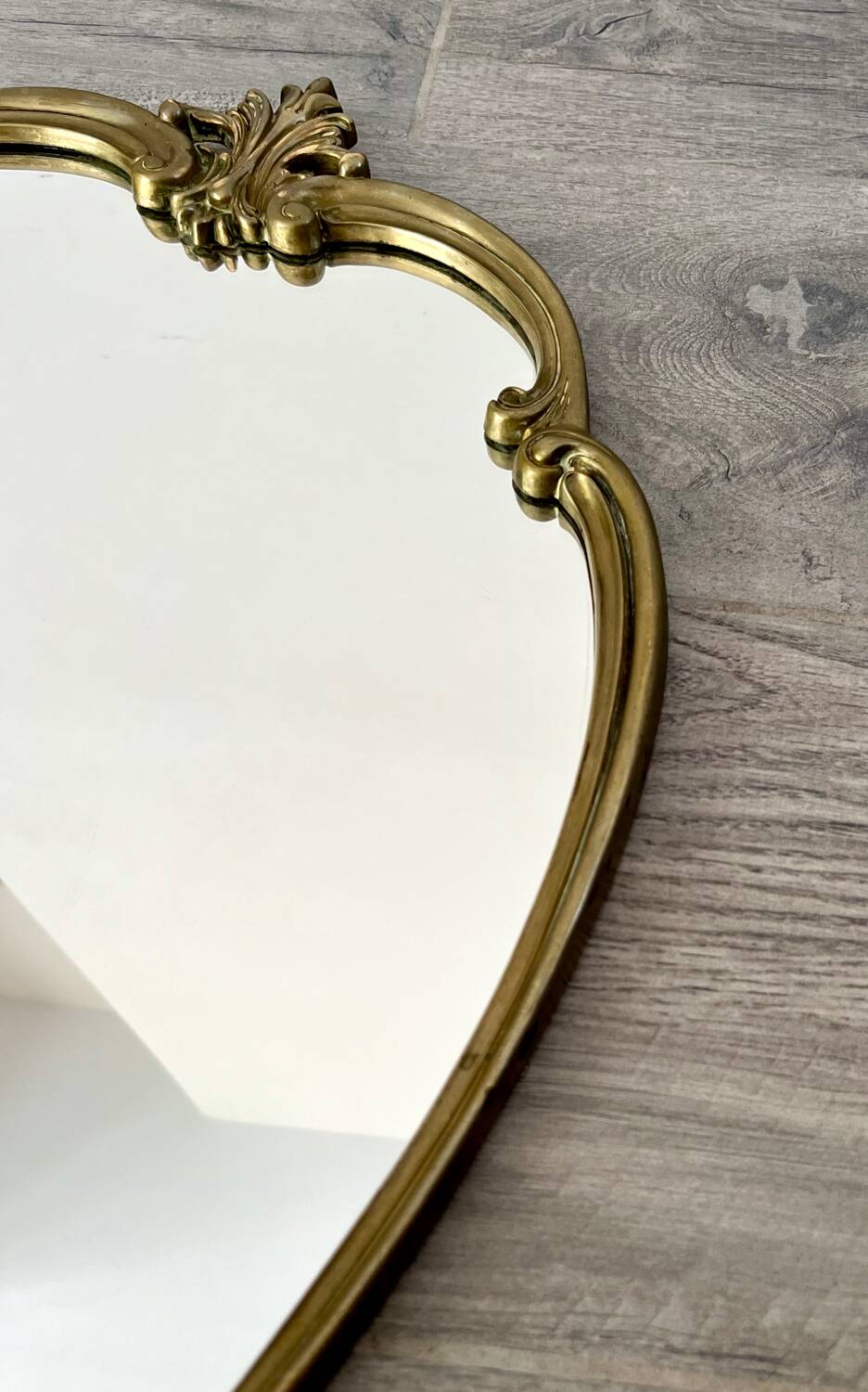 Vintage and rare gilt brass medallion/oblong/olave/rococo mirror