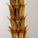 Exquisite Italian Golden Palm Tree Floor Lamp with 3 Sparkling Branches 70s