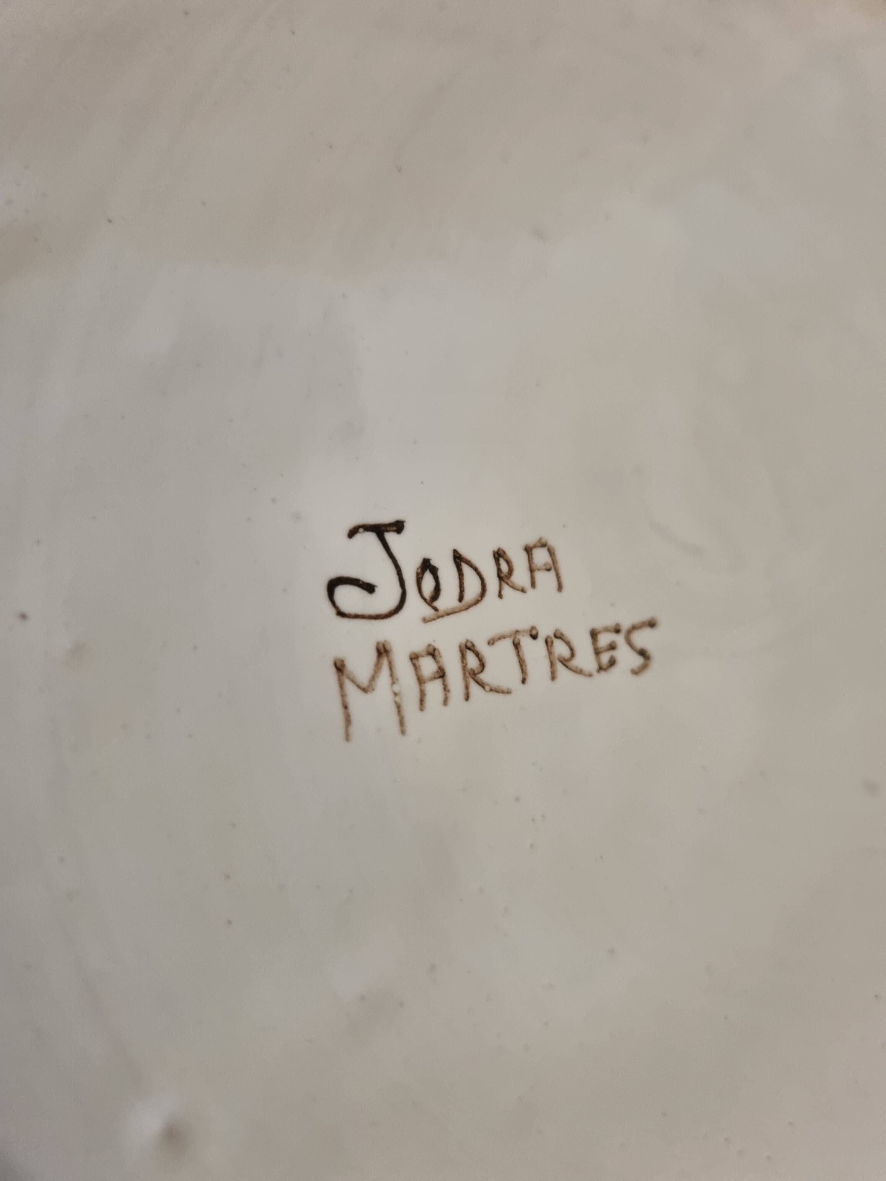 Large round earthenware plate Jodra de Martres Tolosane