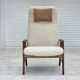 1960s, Danish design by Alf Svensson, genuine sheepskin, reupholstered.