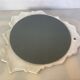 Miroir céramique bord dentelé avec une fleur