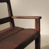 Solid wood cantou bench, Popular Art, 19th century