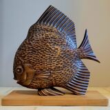 Old vintage wooden sculpture from the 40s-50s signed Rignault
