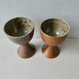 2 mazagrans form diabolo in sandstone signed Nigon
