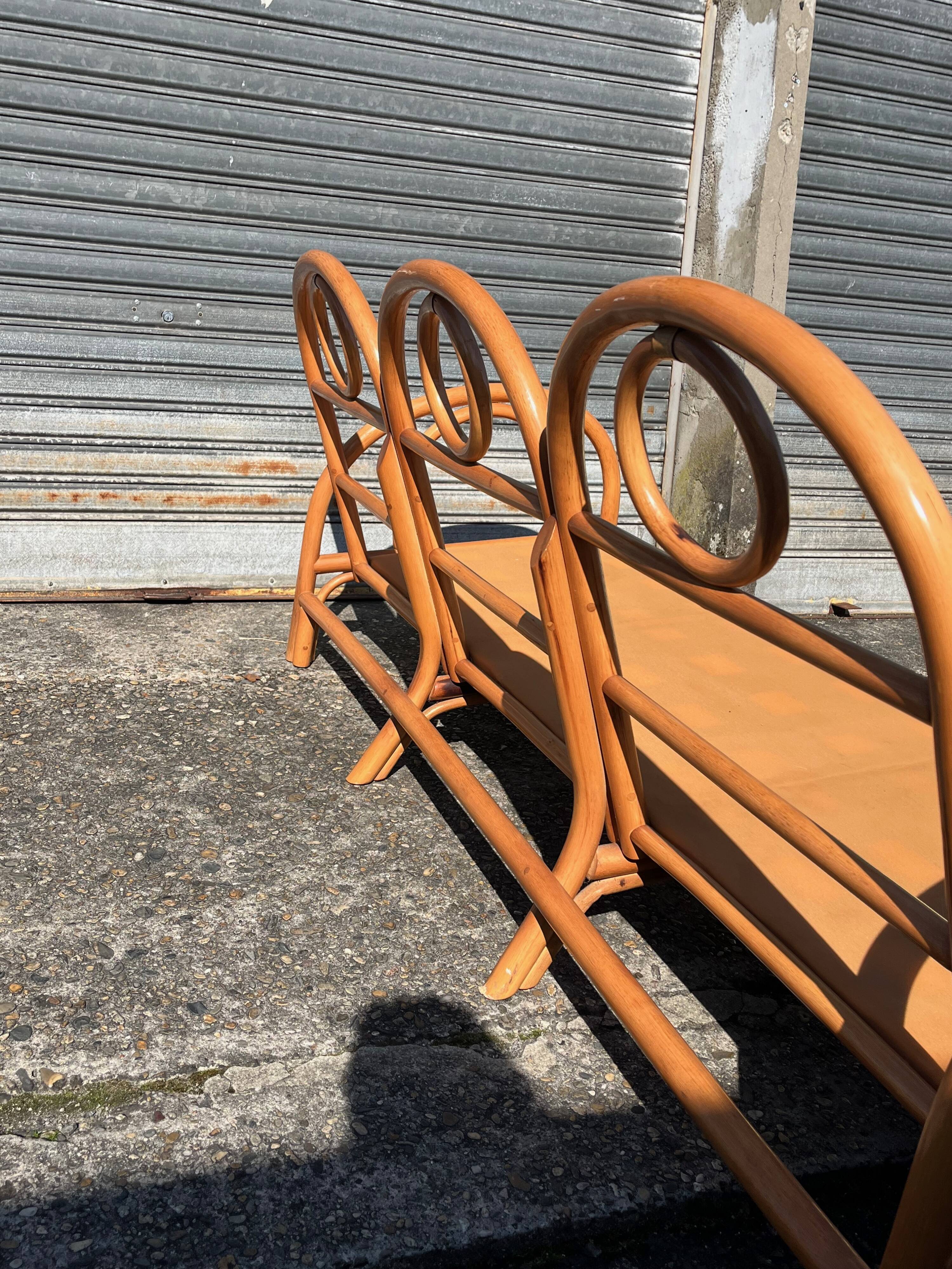 Vintage bamboo rattan sofa