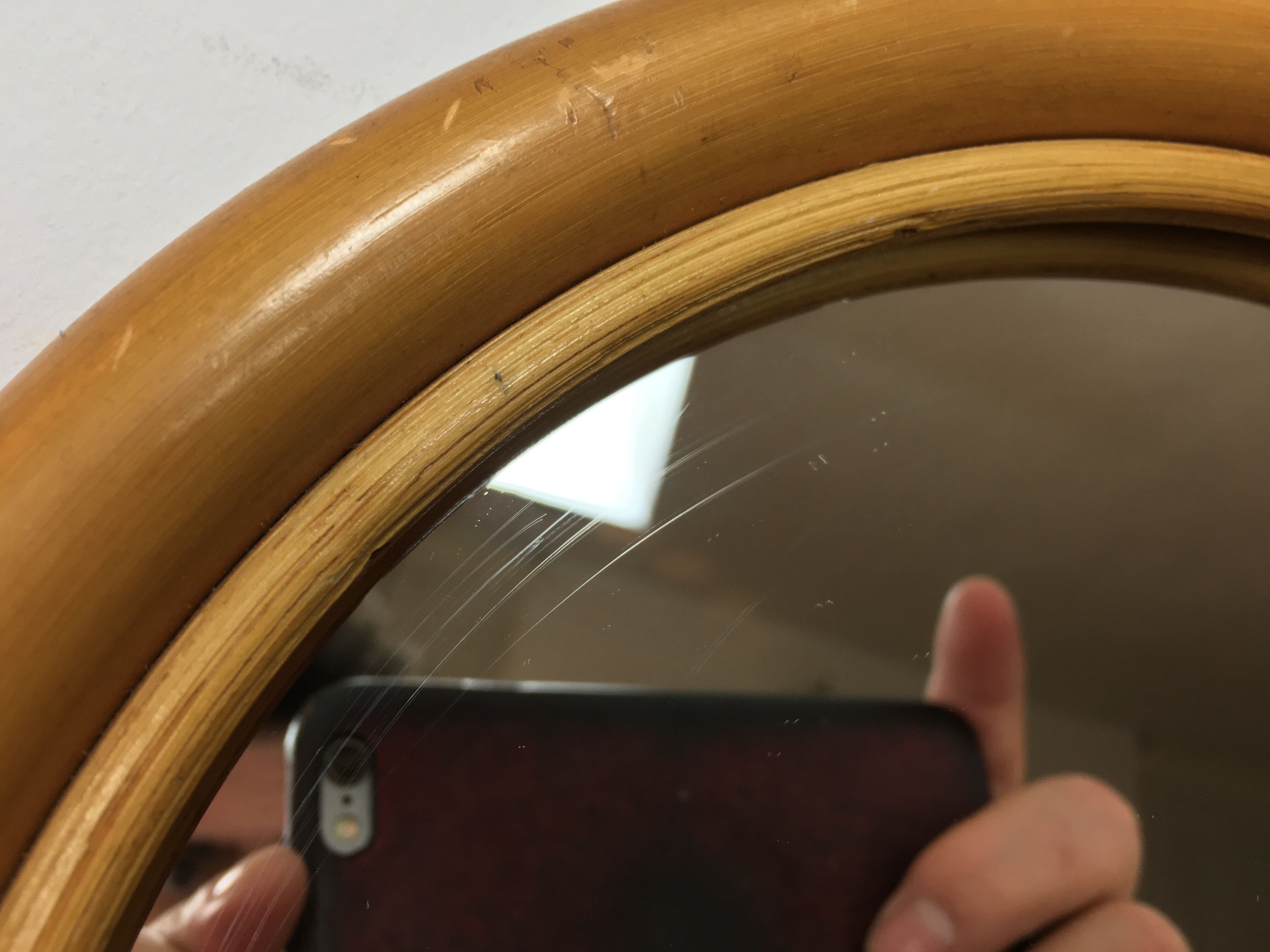 Mirror apple rattan 32 x 33 cm