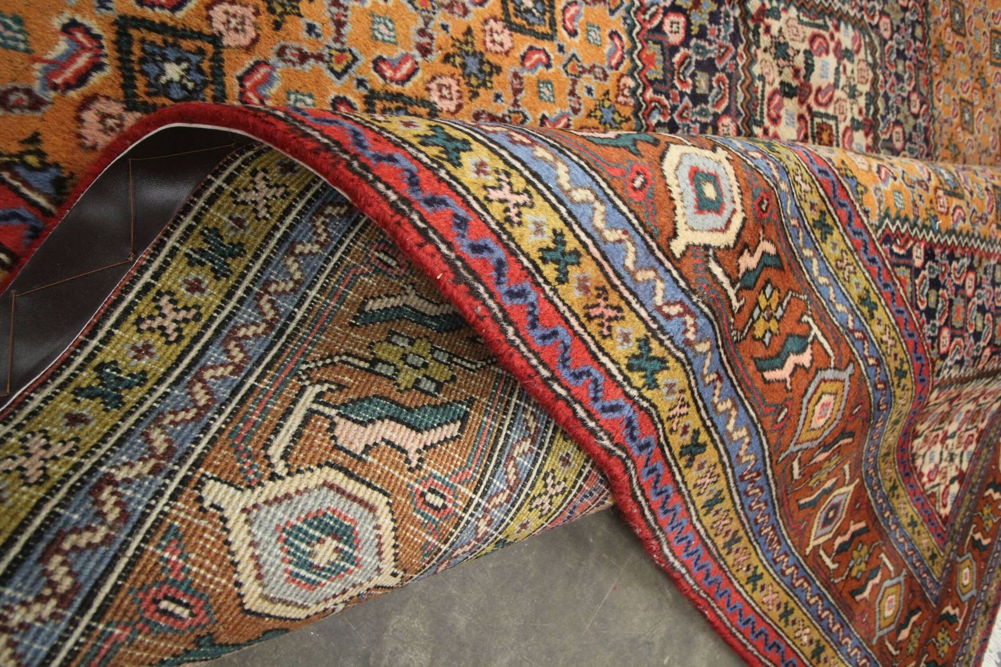 Vintage persian living room rug handwoven red wool ardebil carpet area rug- 197x292cm